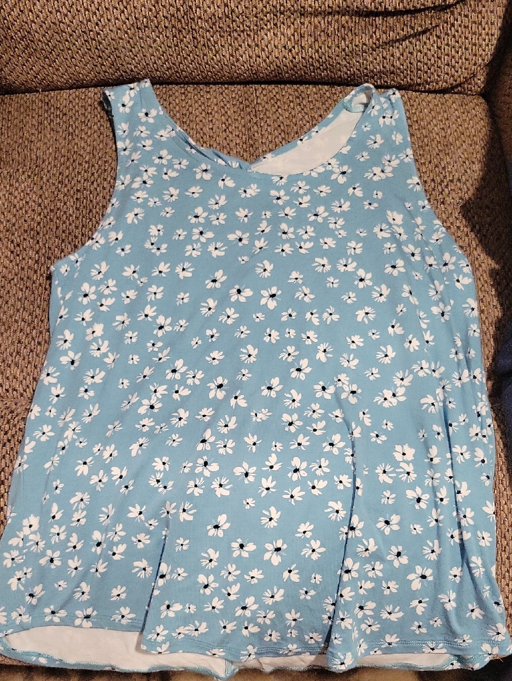 Market & Spruce Blue Floral Tank Top
